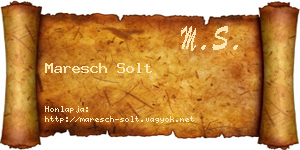 Maresch Solt névjegykártya